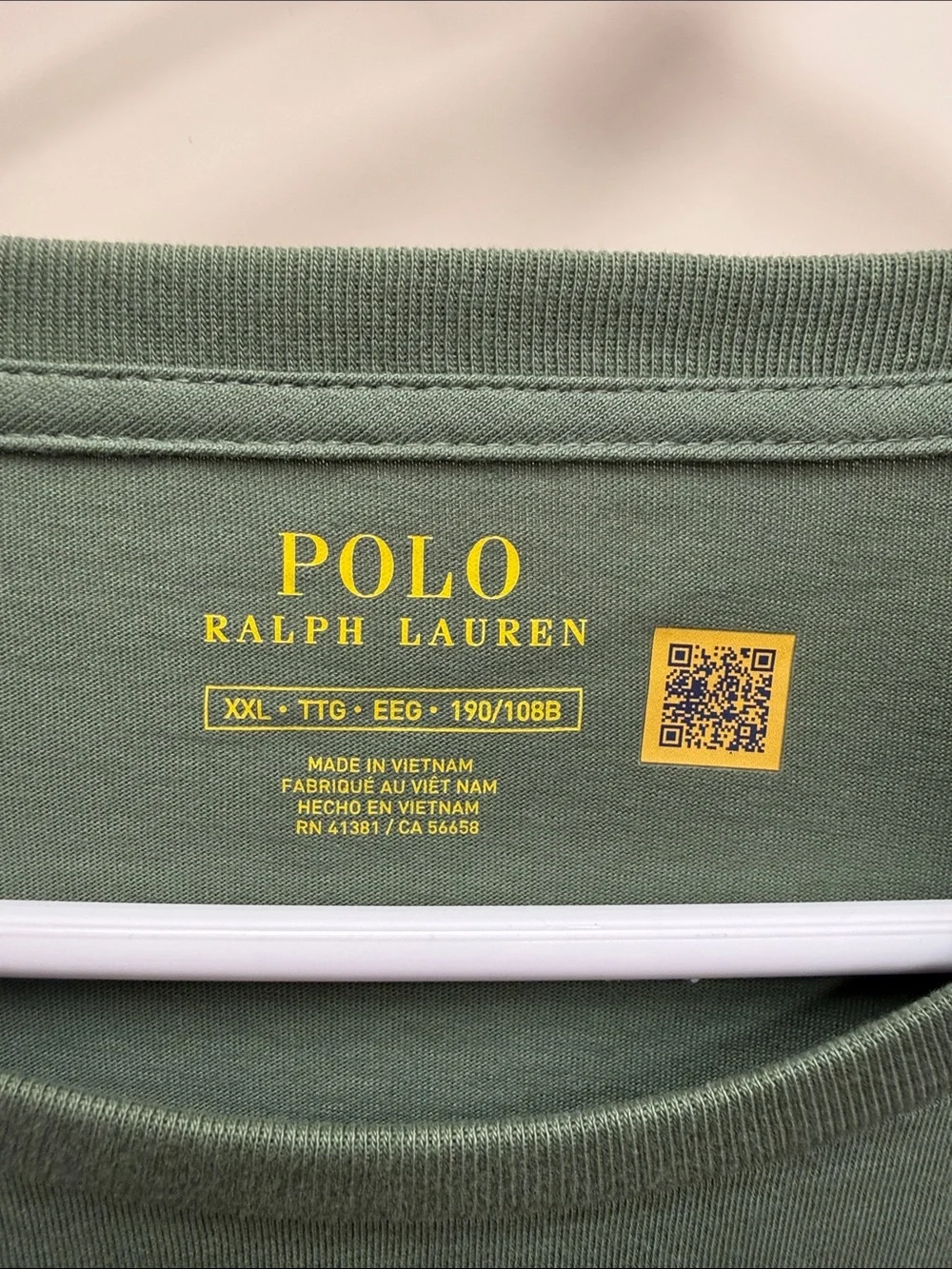 Polo by Ralph Lauren Olive Long-Sleeve Crew Shirt with Yellow Pony